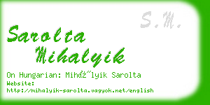 sarolta mihalyik business card